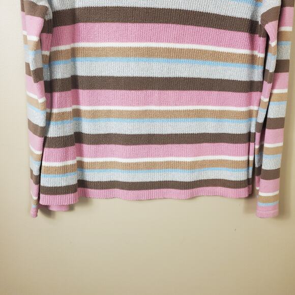 Crazy Horse Horizontal Striped Button Shoulder Turtle Neck Sweater Size XL - Picture 4 of 11